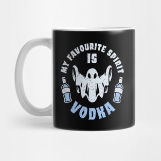 my favourite spirit is vodka funny halloween drinking design for people who love to drink vodka and other spirits for halloween Mug